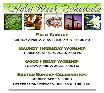 Holy Week Schedule 2023